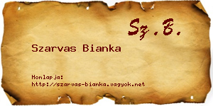 Szarvas Bianka névjegykártya